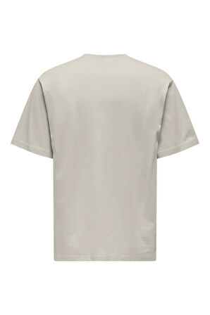 Only & Sons Erkek Onscurated Bisiklet Yaka %100 Pamuk T-Shirt 22030925 Taş