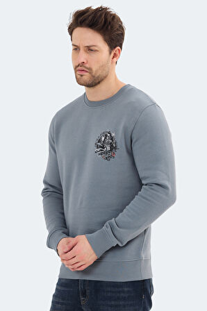 Jack & Jones 12256818 Erkek  Mavi Sweatshirt