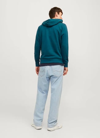 Jack & Jones Kapüşon Yaka Lacivert Erkek Sweatshırt JJTILEY SWEAT HOOD LN1