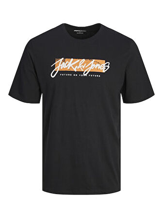 Jack Jones Erkek Pamuklu Lacivert Bisiklet Yaka Tişört 12256774