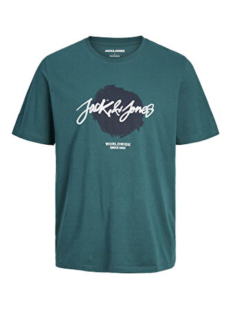 Jack Jones Erkek Pamuklu Lacivert Bisiklet Yaka Tişört 12256774