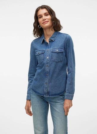 Mavi Kadın Gömlek VMJENNIE LS DENIM SHIRT MIX GA NOOS