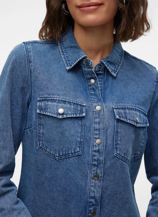 Mavi Kadın Gömlek VMJENNIE LS DENIM SHIRT MIX GA NOOS