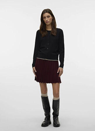 Vero Moda Bisiklet Yaka Normal Siyah Kazak Kadın VMBREEZE LS O-NECK CARDIGAN BOO