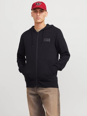 Jack Jones Corp Logo Fermuarlı Kapüşonlu Erkek Sweat 12265177