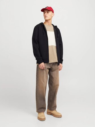 Jack Jones Corp Logo Fermuarlı Kapüşonlu Erkek Sweat 12265177