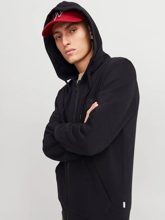 Jack Jones Corp Logo Fermuarlı Kapüşonlu Erkek Sweat 12265177