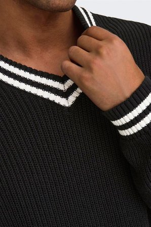 ONSLIMA LIFE REG 5 MIX BOX KNIT BTS Erkek Siyah Kazak - 22031007