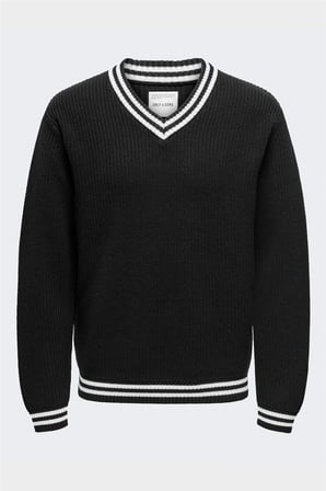 ONSLIMA LIFE REG 5 MIX BOX KNIT BTS Erkek Siyah Kazak - 22031007