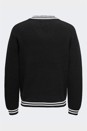 ONSLIMA LIFE REG 5 MIX BOX KNIT BTS Erkek Siyah Kazak - 22031007