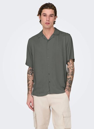 Only & Sons Yeşil Erkek Gömlek 22024164 ONSDASH LIFE RES SHIRT NOS
