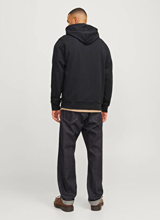 Jack & Jones Kapüşon Yaka Siyah Erkek Sweatshırt 12259068_RDDBENJAMIN HOOD SWEAT L/S