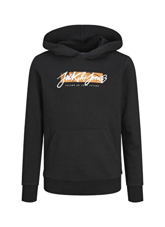 Jack & Jones Baskılı Erkek Çocuk Siyah Sweatshırt 12259861