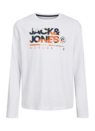 Jack & Jones Baskılı Beyaz Erkek Çocuk T-Shirt 12259498