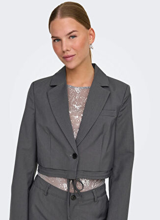 Only Normal Antrasit Kadın Ceket ONLALANA L/S SHORT TIE BLAZER TLR