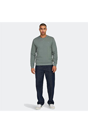 22030384 Only&Sons Onsdan Unbrushed Reg Crew Neck Sweat Vd Erkek Sweat Antique White