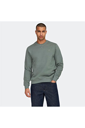 22030384 Only&Sons Onsdan Unbrushed Reg Crew Neck Sweat Vd Erkek Sweat Antique White