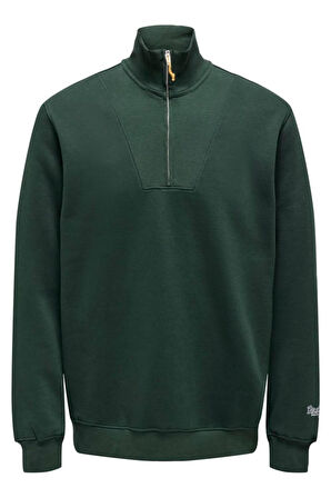 ONSRILEY REG 1/4 ZIP HIGH NECK SWT ZÜMRÜT YEŞİLİ22030160