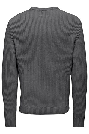 ONSFERGAL LIFE REG 7 RIB CREW KNIT GRİ 22030208