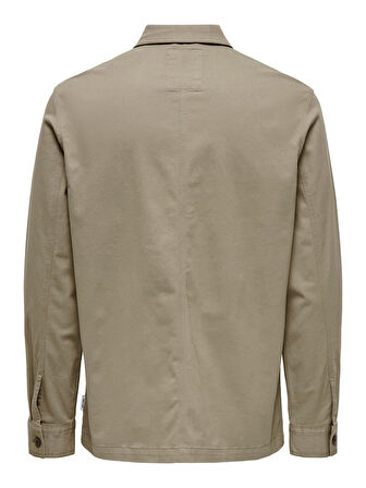 ONSDIEGO TWILL LS CHORE OVERSHIRT Erkek Kahverengi UK Gömlek - 22030121