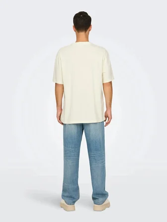 ONSDISTRESS RLX SS TEE Erkek Beyaz T-Shirt - OS22030505