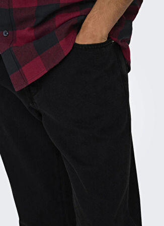 Only & Sons Normal Bel Rahat Siyah Erkek Denim Pantolon ONSEDGE STRAIGHT BOX TAI DNM CBO
