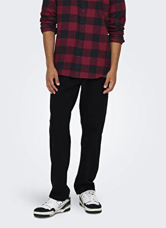 Only & Sons Normal Bel Rahat Siyah Erkek Denim Pantolon ONSEDGE STRAIGHT BOX TAI DNM CBO