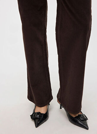 Vero Moda Yüksek Bel Standart Koyu Kahve Kadın Pantolon VMTESSA HR WIDE CORDUROY PANTS GA N