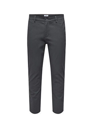 Only & Sons Normal Bel Dar Paça Dar Antrasit Erkek Pantolon ONSNICKY PETE SLIM 0241 PANT