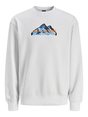 Jack Jones Mountaın Logo Bisiklet Yaka Erkek Sweat 12262094