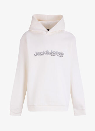 Jack & Jones Kapüşon Yaka Beyaz Erkek Sweatshırt 12262228_JCOPUFF SWEAT HOOD