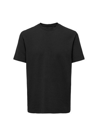 Only & Sons Siyah Erkek T-Shirt 22028692 ONSKIAN SEERSUCKER TEE NOS