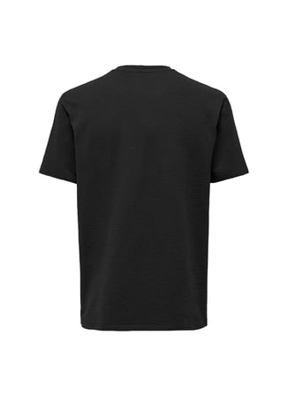 Only & Sons Siyah Erkek T-Shirt 22028692 ONSKIAN SEERSUCKER TEE NOS