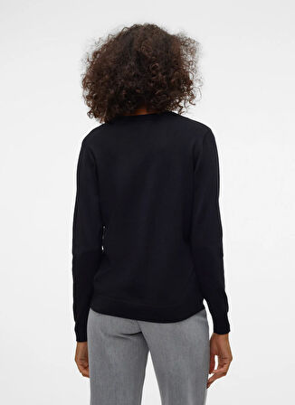 Vero Moda V Yaka Normal Siyah Kazak Kadın VMSILJE LS V-NECK CARDIGAN GA NOOS