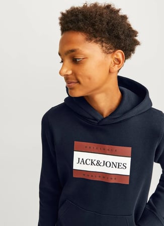 Jack & Jones Koyu Lacivert Erkek Çocuk Baskılı Sweatshirt 12263243