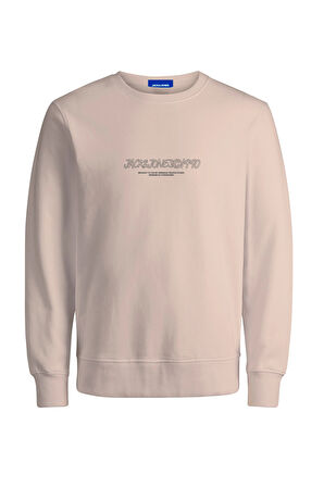 Jack & Jones Erkek Jorbronx Bisiklet Yaka Sweatshirt 12266942 Krem