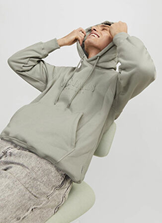 Jack & Jones Kapüşon Yaka Gri Erkek Sweatshırt 12262811_JORFREDERIKSBERG SWEAT HOO