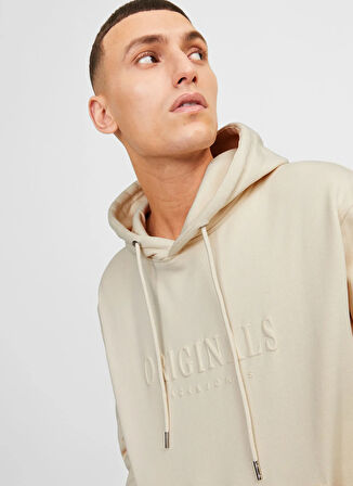 Jack & Jones Kapüşon Yaka Kırık Beyaz Erkek Sweatshırt 12262811_JORFREDERIKSBERG SWEAT HOO
