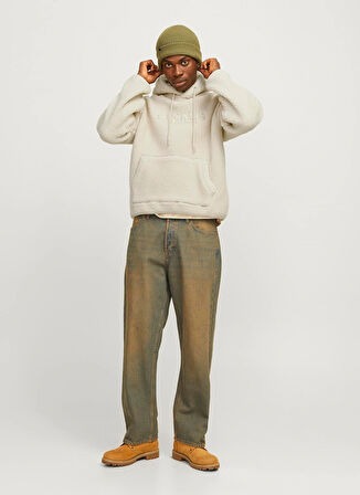 Jack & Jones Kapüşon Yaka Krem Erkek Sweatshırt 12263011_JORFREDERIKSBERG TEDDY SWE