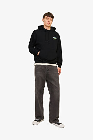 Jack & Jones Jorsalon Erkek Siyah Sweatshirt 12263640-Black