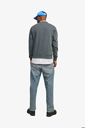 Jack & Jones Jorvesterbro Sweat Crew Neck Noos Erkek Gri Sweatshirt 12241694-IronGate