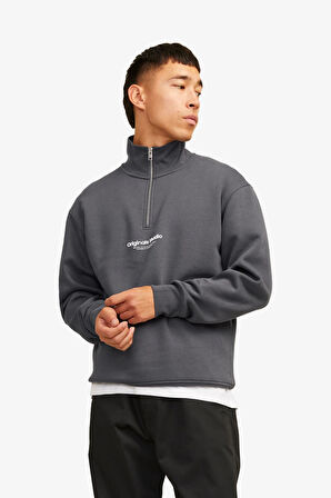 Jack & Jones Jorvesterbro Erkek Gri Sweatshirt 12241777-IronGate