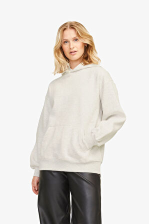 JJXX Jxjasmin Kadın Bej Sweatshirt 12262475-WhiteMelange