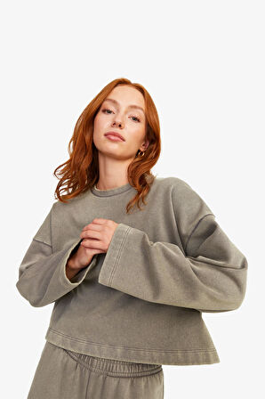 JJXX Jxelizabeth Loose Kadın Kahverengi Sweatshirt 12263614-Morel