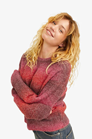 JJXX Jxamira Kadın Kırmızı Kazak 12260602-FieryRed