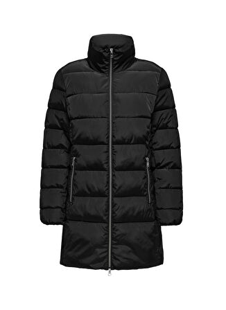 Only Siyah Kadın Kaban ONLNEWLINA PUFFER ZIP COAT OTW KTA