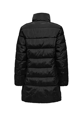 Only Siyah Kadın Kaban ONLNEWLINA PUFFER ZIP COAT OTW KTA