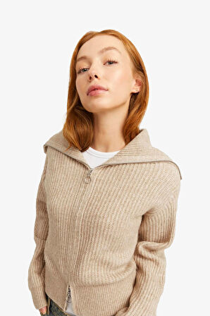 JJXX Jxgılly Dıverse Kadın Bej Fermuarlı Hırka12255361-Peyote