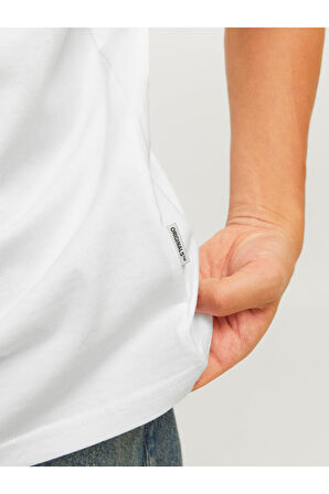 JACK JONES Erkek BEYAZ Crew Neck Tişört 12262494