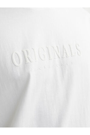 JACK JONES Erkek BEYAZ Crew Neck Tişört 12262494